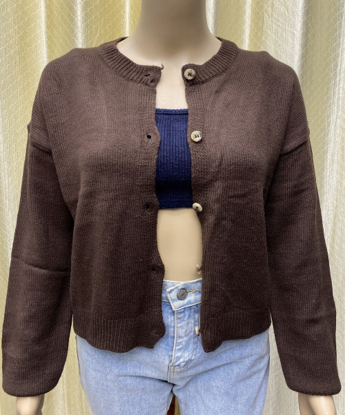 Brown Knitted Cardigan