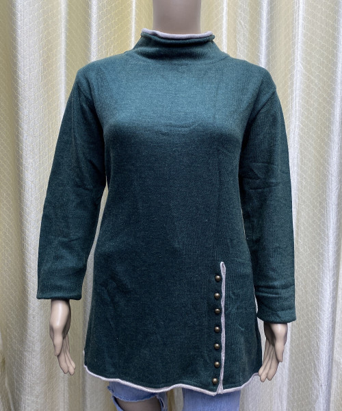 Green Colour Knitted Top