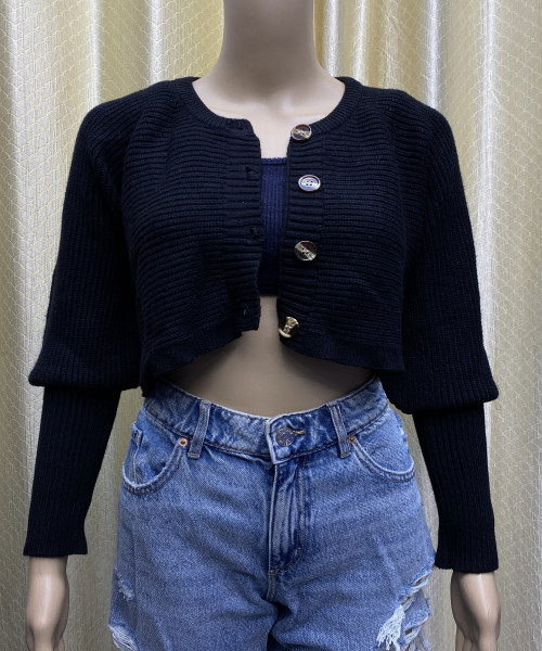Black Knitted Cardigan top