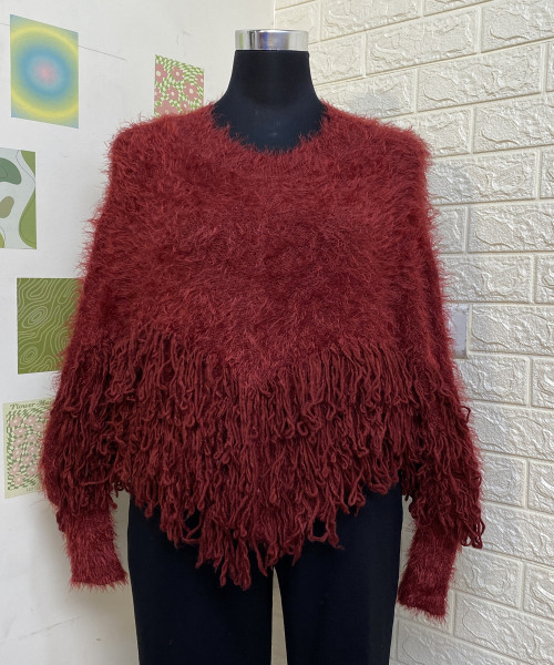 Maroon Fur Pullover