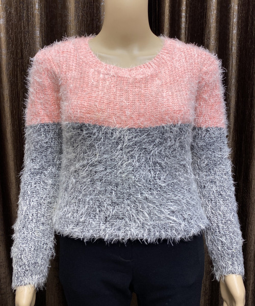 Black With Pink Fur Pullover