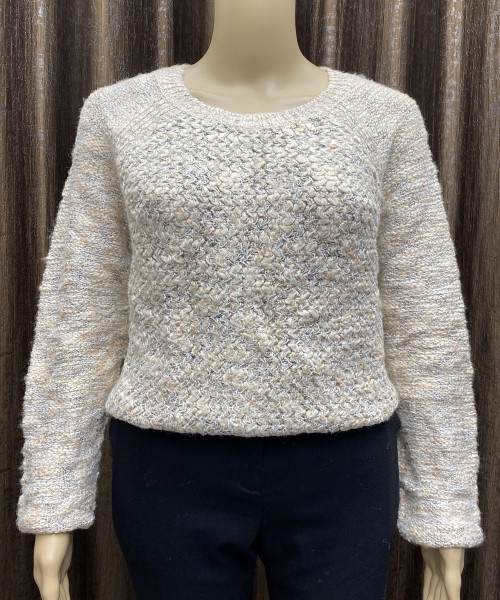 Off White Knitted Fur Pullover