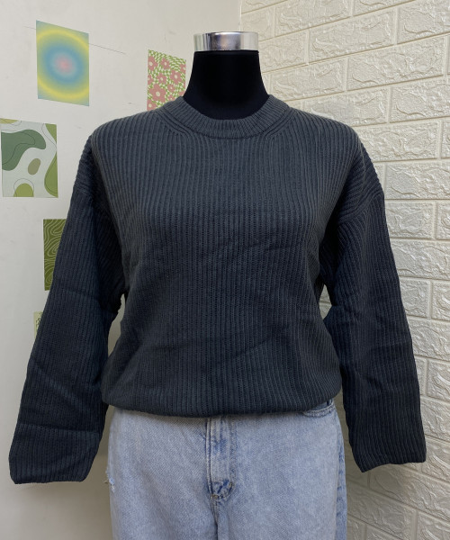 Dark Grey Knitted Pullover