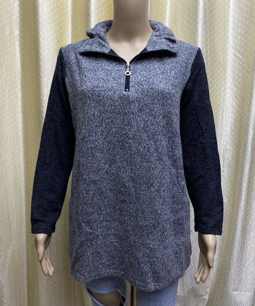 Grey And Black Knitted Pullover
