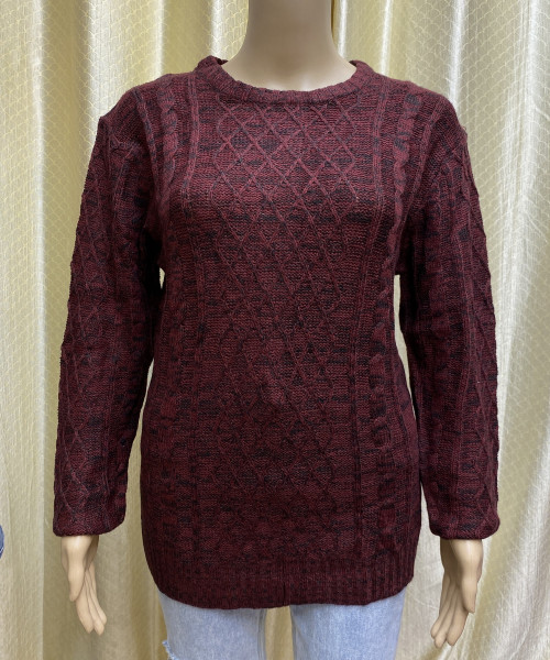 Maroon Long Knitted Top