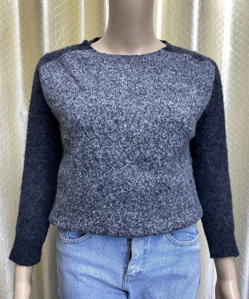 Grey Round Neck Pre Winter Knitted Top
