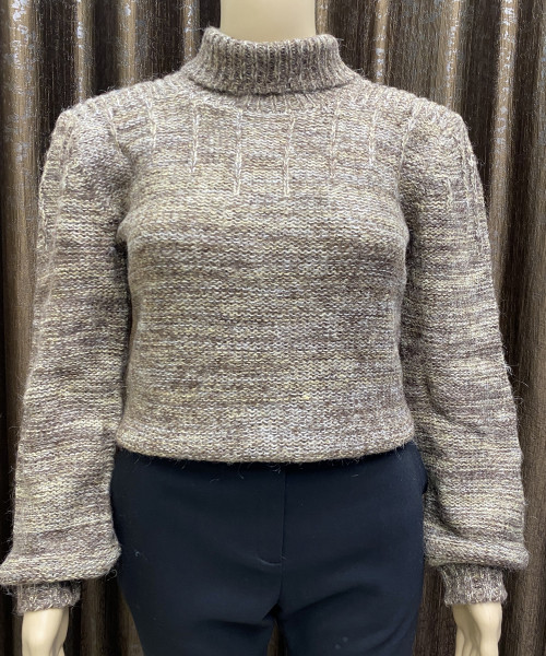 Brown High Neck Pre Winter Pullover