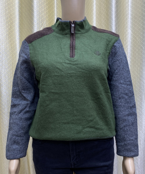 Green With Grey Pullover