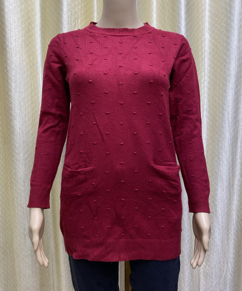 Maroon Long Pre Winter Top