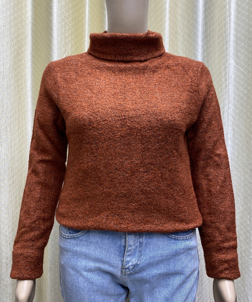 Orange High Neck Long Top
