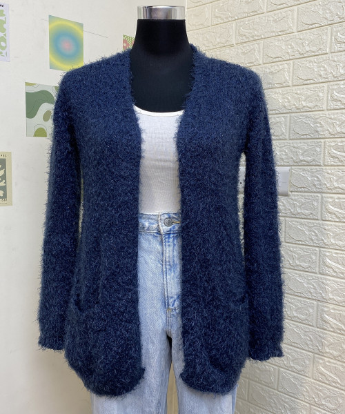 Navy  Blue Fur  Shrug
