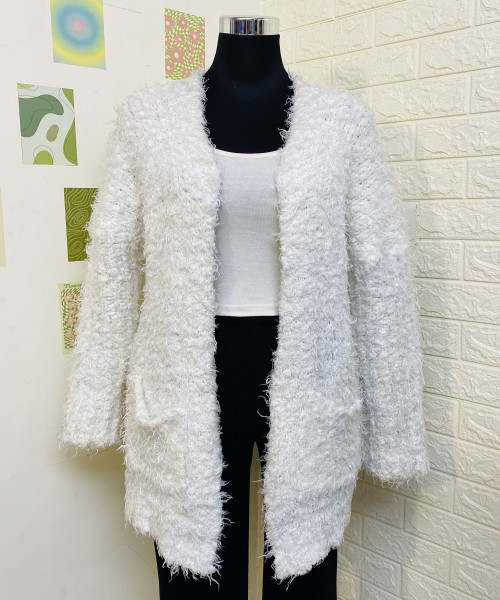 White Soft Fur Shrug