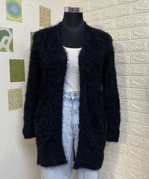 Black Winter Fur Shrug