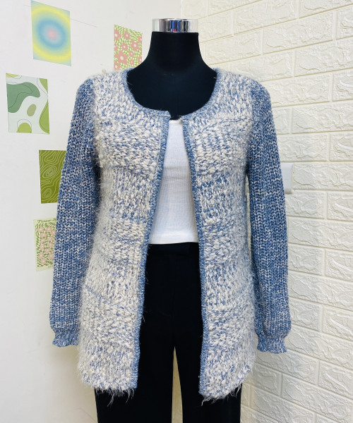 Sky Blue With White Winter Shrug