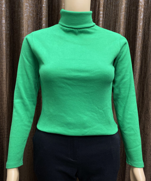 Green High Neck Knitted Top