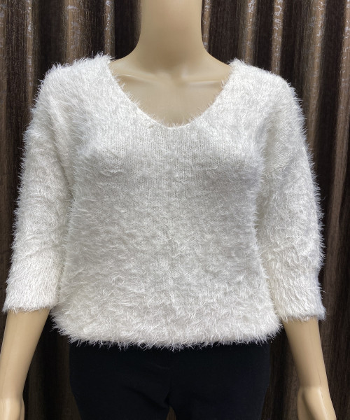 V Neck Winter Fur Top