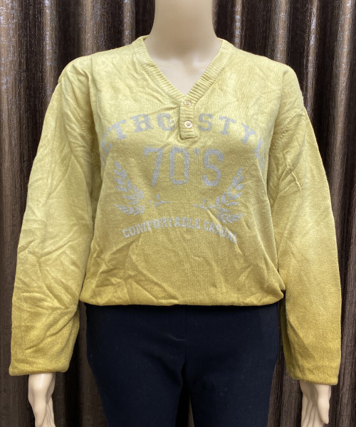 Yellow Colour Knitted Top