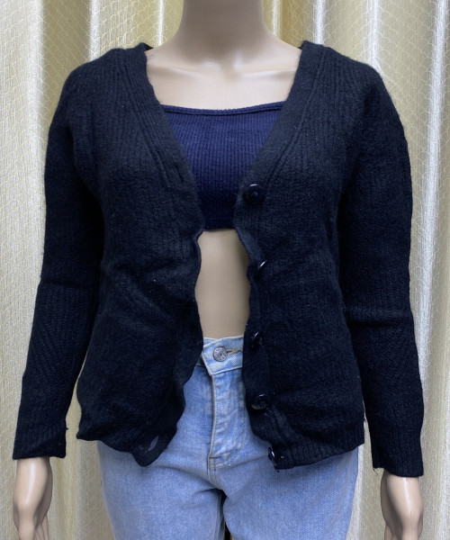 Black Knitted pre Winter Cardigan