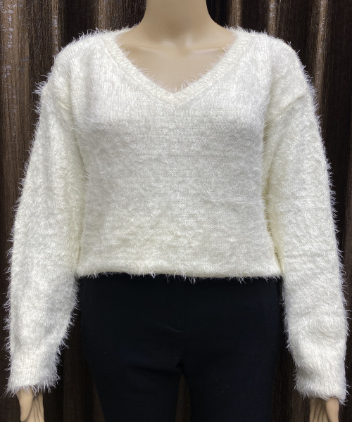White Pre Winter Fur Pullover