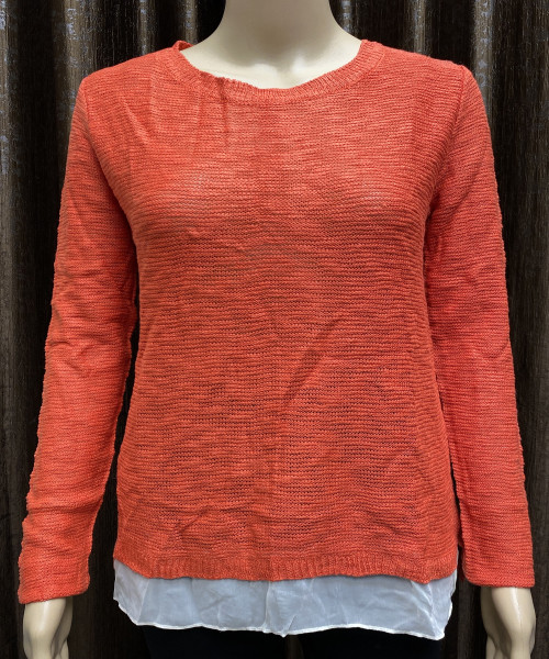 Orange With White Knitted Top