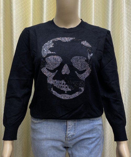 Black  Printed Knitted  Top
