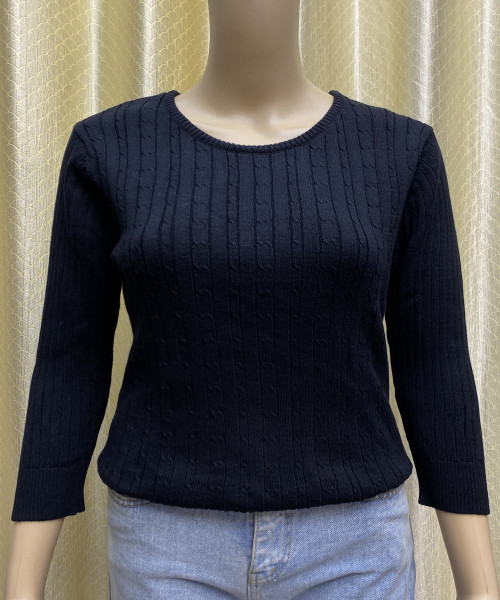 Black Round Neck   Pre Winter Knitted Top