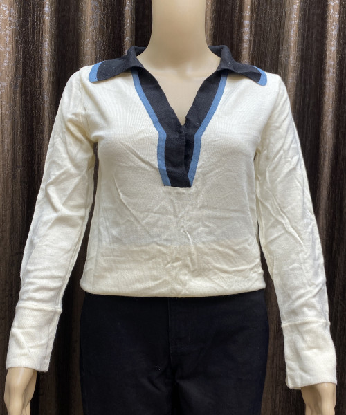 White and Black Pre Winter Knitted Top