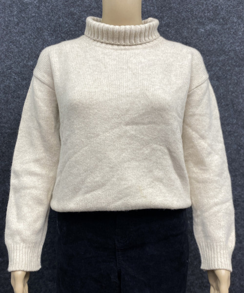 Off White  High Neck  Knitted  Pullover