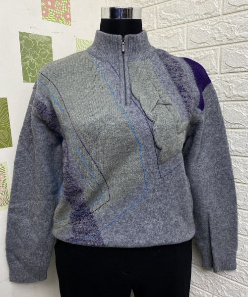 Grey Winter Knitted Pullover