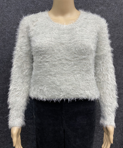 Round Neck Soft Fur Pullover