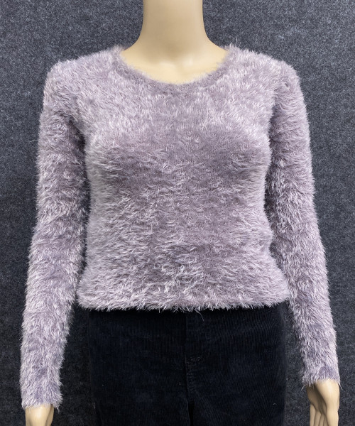 Round Neck Pre Winter Fur Top