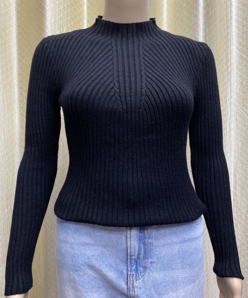 Black Turtle Neck Pre Winter Knit Top