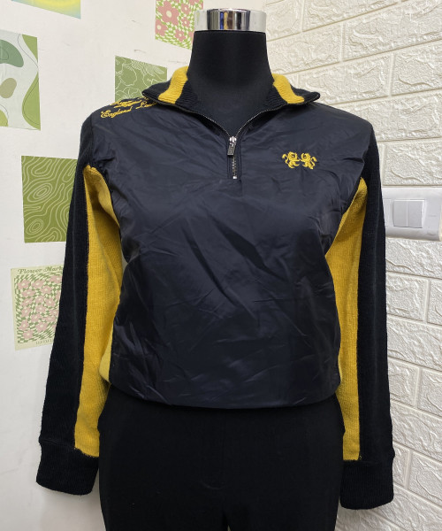 Yellow With Black Pre Winter Pullover
