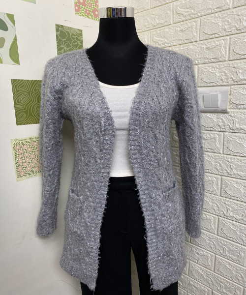 Grey Fur Winter Shrug