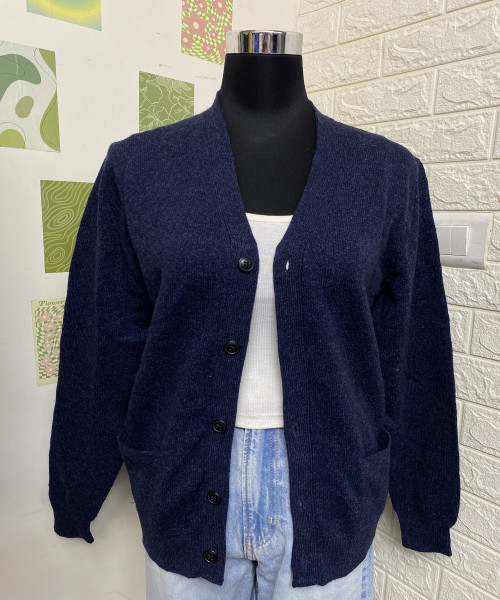 Navy  Blue Knitted Cardigan