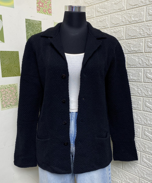 Black  Winter Knitted Cardigan