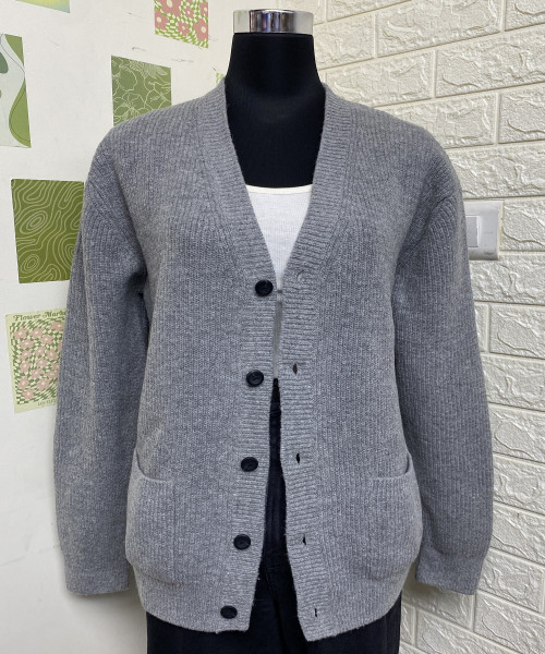 Grey Winter Knitted Cardigan