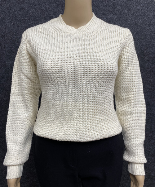 Off White Knitted Winter Sweater