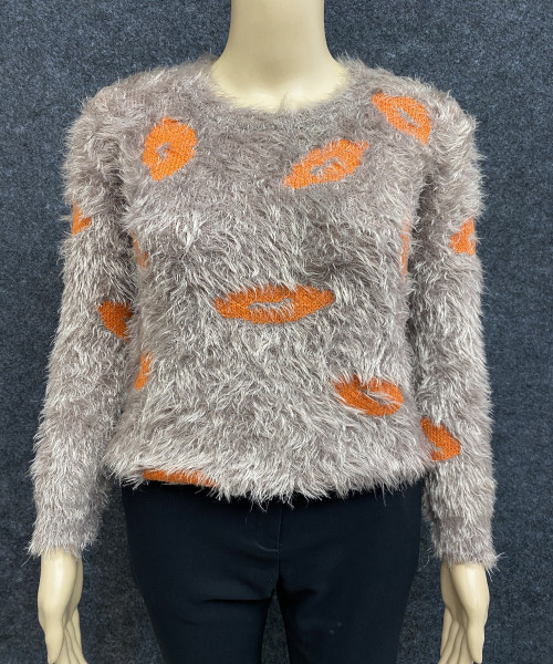 Winter Printed Fur Pullover