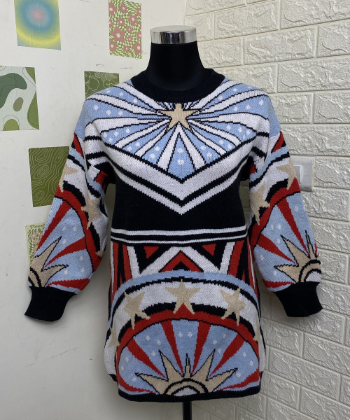 Winter Printed Knitted Dress