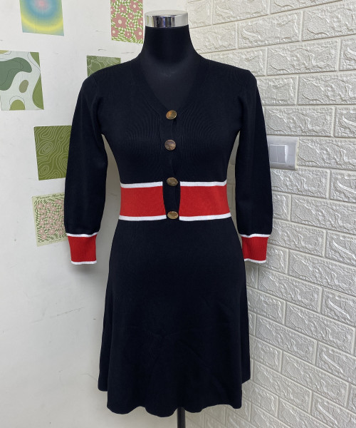Black With Red Winter Dress