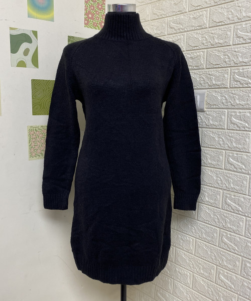 Black High Neck Knitted Dress