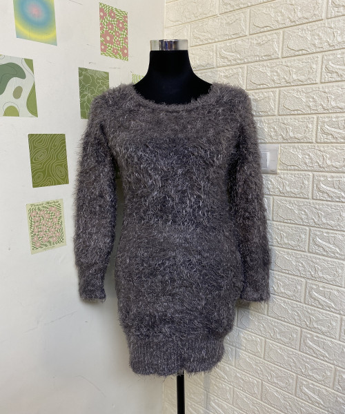 Brown  Winter Knitted Dress