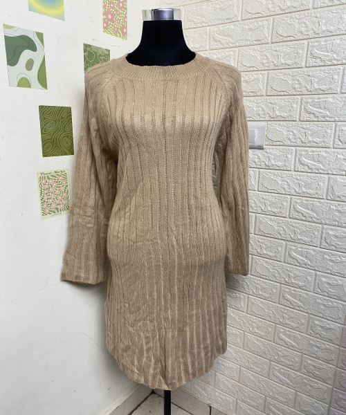 Brown Winter Knit Dress