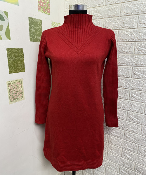 Red Long Knit Dress