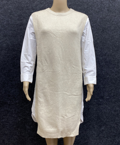 Off White Winter Knit Dress