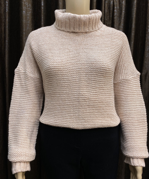 High Neck  Knitted Pullover  For Women
