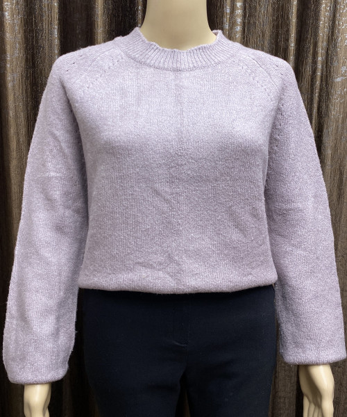 Lavender Round Neck Knit Pullover