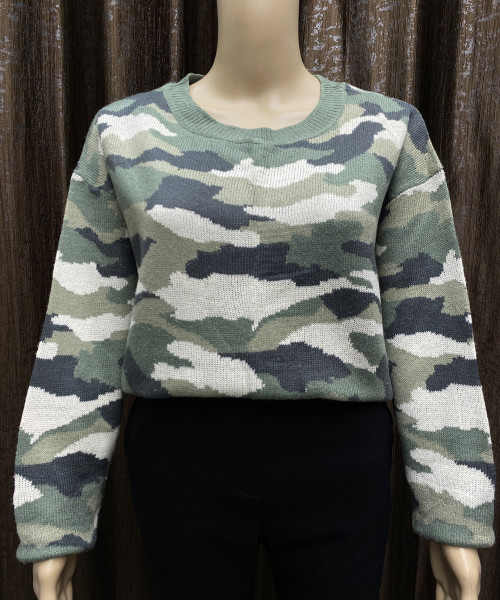 Printed  Knit Pullover