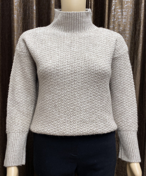 Grey Turtle Neck Knit Pullover